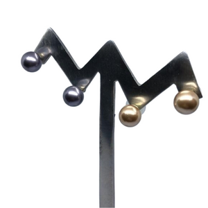 𝅺Retro style large faux pearl post stud earrings Roman bundle